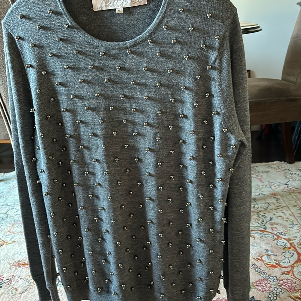 Beautiful beaded pre-owned sweater xl Lela Rose RealReal